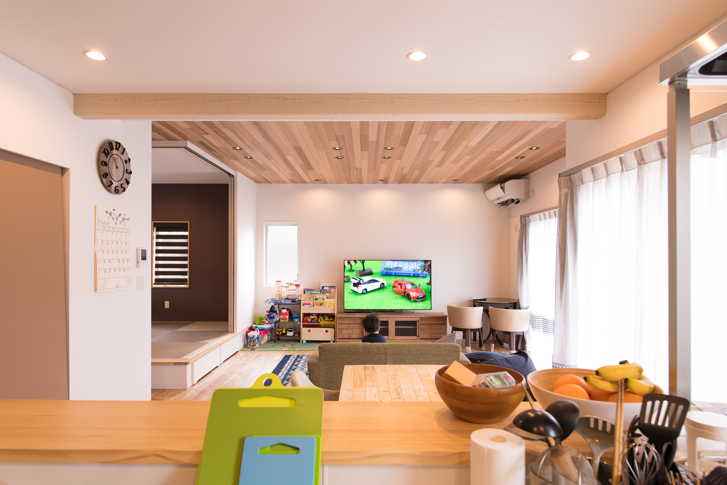 家族が笑顔になる家のLiving Room