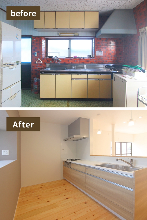 よくある間取りを見直した家のKitchen